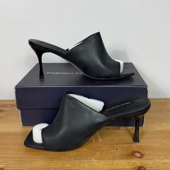 New French Connection Black Kelly Toe Loop High Heel Sandals Women's Size 8.5 - Picture 6 of 8